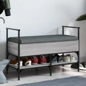 Banco zapatero madera de ingeniería gris Sonoma 85,5x42x57,5 cm by , Benches for halls and storage - Ref: Foro24-835232, Pric...