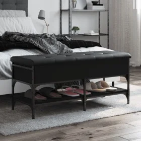 Schwarze Schuhbank aus Ingenieurholz, 102x42x45 cm. von , Bänke für Hallen und Lager - Ref: Foro24-835197, Preis: 88,34 €, Ra...