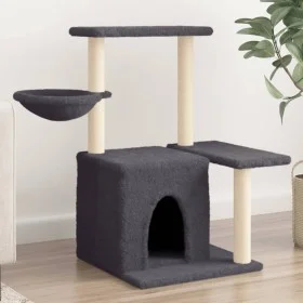 Rascador para gatos con postes de sisal gris oscuro 83 cm de , Mobiliario para gatos - Ref: Foro24-172111, Precio: 39,87 €, D...