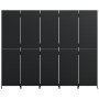 Biombo de 5 paneles ratán sintético negro de , Divisores de ambientes - Ref: Foro24-365364, Precio: 198,15 €, Descuento: %