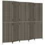Biombo de 5 paneles ratán sintético gris de , Divisores de ambientes - Ref: Foro24-365366, Precio: 205,55 €, Descuento: %