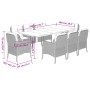 Set comedor jardín 9 pzas y cojines ratán sintético gris en Conjuntos de jardín | Comprar online en Foru.es