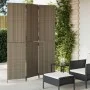 Biombo de 3 paneles ratán sintético gris de , Divisores de ambientes - Ref: Foro24-365358, Precio: 175,97 €, Descuento: %