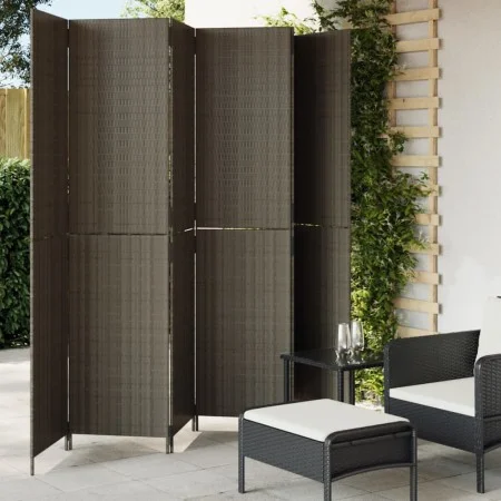 Biombo de 6 paneles ratán sintético gris de , Divisores de ambientes - Ref: Foro24-365370, Precio: 252,60 €, Descuento: %