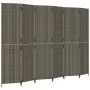 Biombo de 6 paneles ratán sintético gris de , Divisores de ambientes - Ref: Foro24-365370, Precio: 252,60 €, Descuento: %