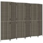 Biombo de 6 paneles ratán sintético gris de , Divisores de ambientes - Ref: Foro24-365370, Precio: 257,46 €, Descuento: %