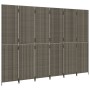 Biombo de 6 paneles ratán sintético gris de , Divisores de ambientes - Ref: Foro24-365370, Precio: 257,46 €, Descuento: %