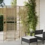 Biombo de 4 paneles ratán sintético beige de , Divisores de ambientes - Ref: Foro24-365379, Precio: 124,80 €, Descuento: %