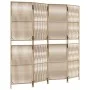 Biombo de 4 paneles ratán sintético beige de , Divisores de ambientes - Ref: Foro24-365379, Precio: 124,80 €, Descuento: %