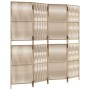 Biombo de 4 paneles ratán sintético beige de , Divisores de ambientes - Ref: Foro24-365379, Precio: 119,68 €, Descuento: %