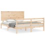 Estructura de cama con cabecero madera maciza 160x200 cm de , Camas y somieres - Ref: Foro24-3195231, Precio: 154,84 €, Descu...