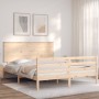 Estructura de cama con cabecero madera maciza 160x200 cm de , Camas y somieres - Ref: Foro24-3195231, Precio: 154,84 €, Descu...