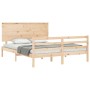 Estructura de cama con cabecero madera maciza 160x200 cm de , Camas y somieres - Ref: Foro24-3195231, Precio: 154,84 €, Descu...