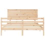 Estructura de cama con cabecero madera maciza 160x200 cm de , Camas y somieres - Ref: Foro24-3195231, Precio: 154,84 €, Descu...