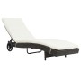 Tumbona con ruedas y cojín ratán sintético marrón de vidaXL, Tumbonas - Ref: Foro24-44453, Precio: 174,20 €, Descuento: %