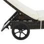 Wheelchair with brown synthetic rattan cushion by vidaXL, Loungers - Ref: Foro24-44453, Price: 167,79 €, Discount: %
