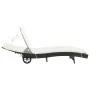Lounger with wheels and black synthetic rattan cushion by vidaXL, Loungers - Ref: Foro24-44454, Price: 137,02 €, Discount: %