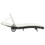 Tumbona con ruedas y cojín ratán sintético negro de vidaXL, Tumbonas - Ref: Foro24-44454, Precio: 168,12 €, Descuento: %
