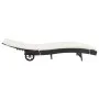 Lounger with wheels and black synthetic rattan cushion by vidaXL, Loungers - Ref: Foro24-44454, Price: 137,02 €, Discount: %