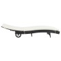 Tumbona con ruedas y cojín ratán sintético negro de vidaXL, Tumbonas - Ref: Foro24-44454, Precio: 168,12 €, Descuento: %