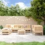 Set de mesa y taburetes altos jardín 9 pzas madera maciza pino de , Conjuntos de jardín - Ref: Foro24-3186298, Precio: 486,83...