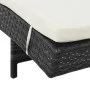 Lounger with wheels and black synthetic rattan cushion by vidaXL, Loungers - Ref: Foro24-44454, Price: 137,02 €, Discount: %
