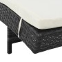 Tumbona con ruedas y cojín ratán sintético negro de vidaXL, Tumbonas - Ref: Foro24-44454, Precio: 168,12 €, Descuento: %
