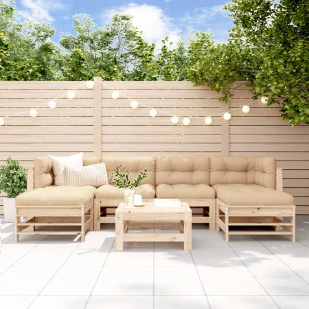 Juego de muebles de jardín 7 piezas madera maciza de pino de , Conjuntos de jardín - Ref: Foro24-3186396, Precio: 375,23 €, D...
