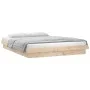 Bed frame with LED Super King solid wood 180x200 cm by , Beds and slatted bases - Ref: Foro24-819987, Price: 163,70 €, Discou...
