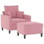 Sillón con taburete terciopelo rosa 60 cm de , Sofás - Ref: Foro24-3201100, Precio: 207,43 €, Descuento: %
