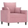 Sillón con taburete terciopelo rosa 60 cm de , Sofás - Ref: Foro24-3201100, Precio: 207,43 €, Descuento: %