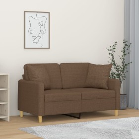 Sofá de 2 plazas con cojines tela marrón 120 cm de , Sofás - Ref: Foro24-3200904, Precio: 217,53 €, Descuento: %