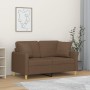 Sofá de 2 plazas con cojines tela marrón 120 cm de , Sofás - Ref: Foro24-3200904, Precio: 217,53 €, Descuento: %
