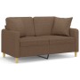 Sofá de 2 plazas con cojines tela marrón 120 cm de , Sofás - Ref: Foro24-3200904, Precio: 217,53 €, Descuento: %