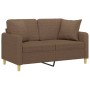 Sofá de 2 plazas con cojines tela marrón 120 cm de , Sofás - Ref: Foro24-3200904, Precio: 217,53 €, Descuento: %