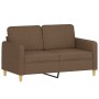 Sofá de 2 plazas con cojines tela marrón 120 cm de , Sofás - Ref: Foro24-3200904, Precio: 217,53 €, Descuento: %