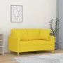 Sofá de 2 plazas con cojines tela amarillo claro 120 cm de , Sofás - Ref: Foro24-3200906, Precio: 214,44 €, Descuento: %