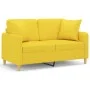 2-seater sofa with light yellow fabric cushions, 120 cm. by , Sofas - Ref: Foro24-3200906, Price: 214,44 €, Discount: %
