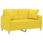 2-seater sofa with light yellow fabric cushions, 120 cm. by , Sofas - Ref: Foro24-3200906, Price: 214,44 €, Discount: %