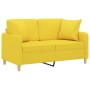 Sofá de 2 plazas con cojines tela amarillo claro 120 cm de , Sofás - Ref: Foro24-3200906, Precio: 217,79 €, Descuento: %