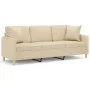 3-Sitzer-Sofa mit cremefarbenen Stoffkissen 180 cm von , Sofas - Ref: Foro24-3200919, Preis: 270,47 €, Rabatt: %