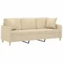 3-seater sofa with cream fabric cushions 180 cm by , Sofas - Ref: Foro24-3200919, Price: 270,47 €, Discount: %