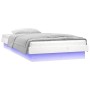Estructura de cama con LED madera maciza blanca 90x190 cm de , Camas y somieres - Ref: Foro24-820003, Precio: 134,14 €, Descu...