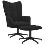 Sillón de relax con taburete terciopelo negro de , Sillones - Ref: Foro24-328112, Precio: 174,41 €, Descuento: %