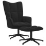 Sillón de relax con taburete terciopelo negro de , Sillones - Ref: Foro24-328112, Precio: 177,68 €, Descuento: %