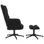Sillón de relax con taburete terciopelo negro de , Sillones - Ref: Foro24-328112, Precio: 174,41 €, Descuento: %