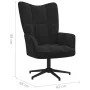 Sillón de relax con taburete terciopelo negro de , Sillones - Ref: Foro24-328112, Precio: 174,41 €, Descuento: %