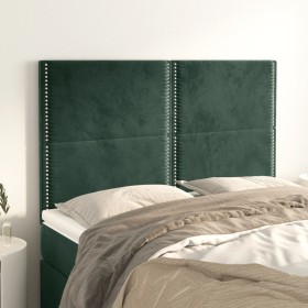 Cabeceros 4 unidades terciopelo verde oscuro 72x5x78/88 cm de , Cabeceros y pies de cama - Ref: Foro24-3116243, Precio: 82,80...