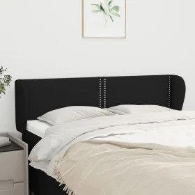 Cabecero de tela negro 147x23x78/88 cm de , Cabeceros y pies de cama - Ref: Foro24-3117004, Precio: 59,46 €, Descuento: %