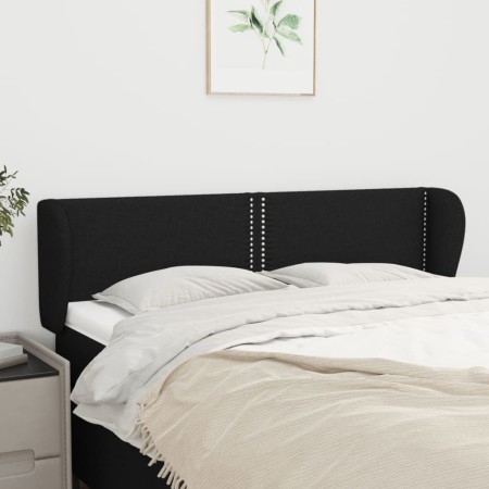 Cabecero de tela negro 147x23x78/88 cm de , Cabeceros y pies de cama - Ref: Foro24-3117004, Precio: 60,83 €, Descuento: %